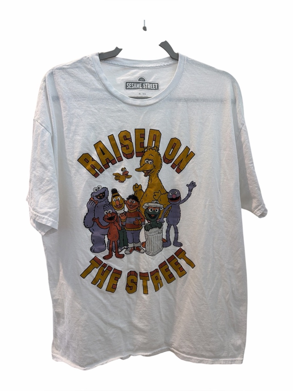Sesame Street RAISED ON THE STREET Funny Novelty Tee size XL